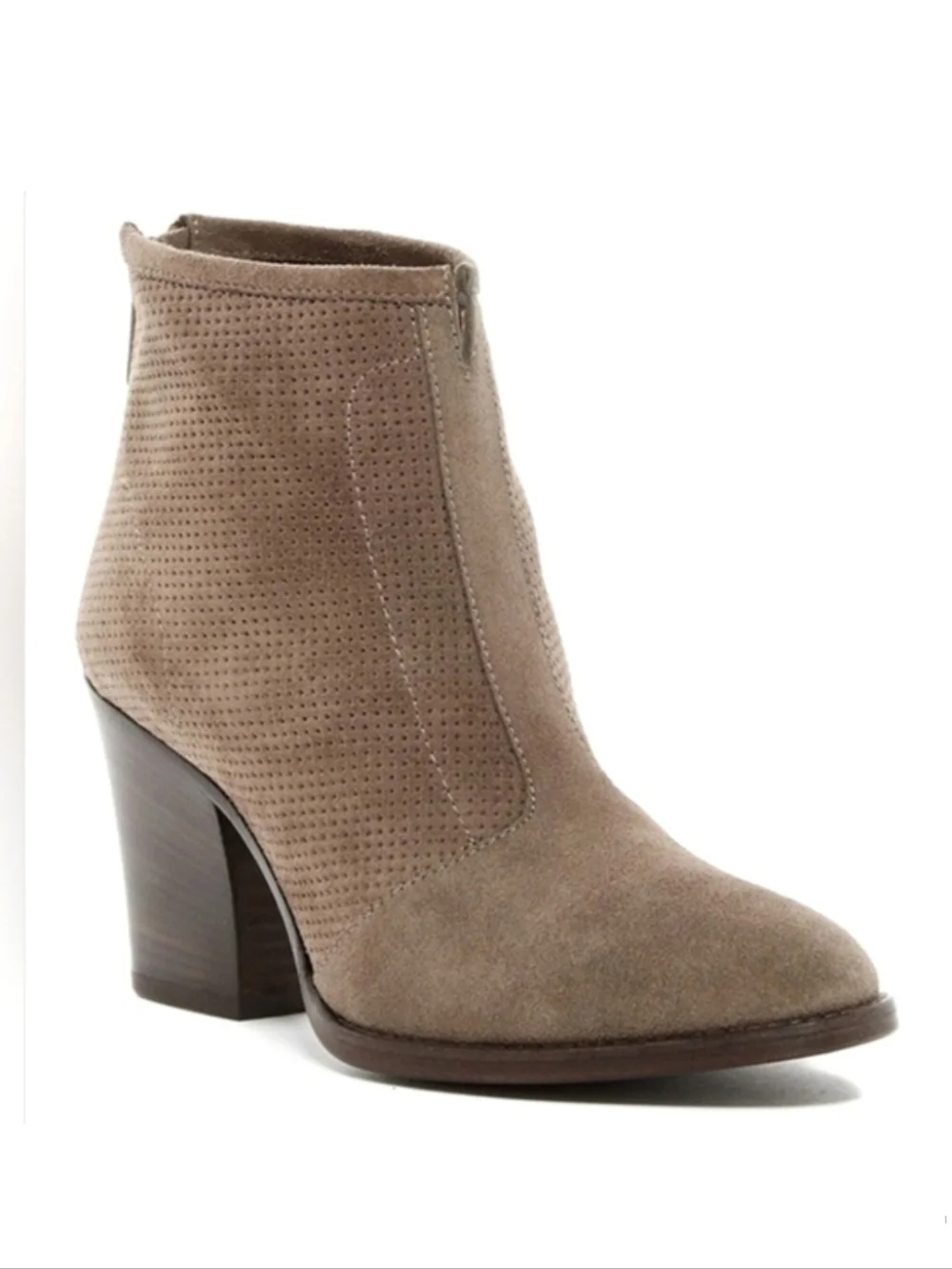 AQUATALIA Faris Perforated Suede Booties US 7 Heeled Ankle Boots
